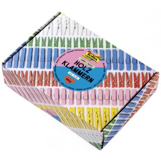 folia Holzklammern-Mix BASIC Jumbobox 500 g