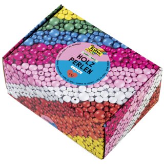 folia Holzperlen-Mix BASIC Jumbobox 1 kg