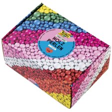 folia Holzperlen-Mix BASIC Jumbobox 1 kg