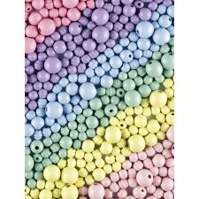 folia Holzperlen-Mix PASTEL Jumbobox 1 kg