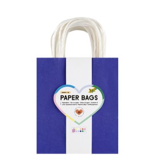 folia Papier-Tragetaschen BASIC Größe: M farbig sortiert 7 Stück