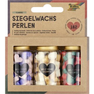 folia Siegelwachs-Perlen CLASSIC 3 Dosen farbig sortiert