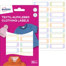 AVERY Textil-Etiketten 13 x 45 mm Muster 36 Etiketten auf...