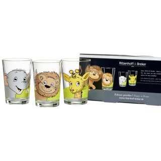 Ritzenhoff & Breker Trinkglas AFRIKATIERE 3er Set aus Glas