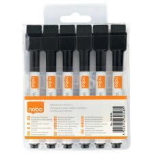 nobo Whiteboard-Marker schwarz 6er Set