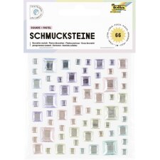 folia Schmucksteine SQUARE PASTEL selbstklebend 67...