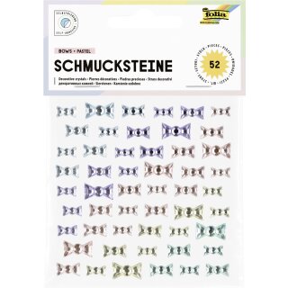 folia Schmucksteine BOWS PASTEL selbstklebend 52 Stück auf 1 Blatt