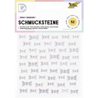folia Schmucksteine BOWS IRIDESCENT selbstklebend 52 Stück auf 1 Blatt
