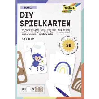 folia Spielkarten BLANKO 65 x 100 mm weiß 36 Spielkarten