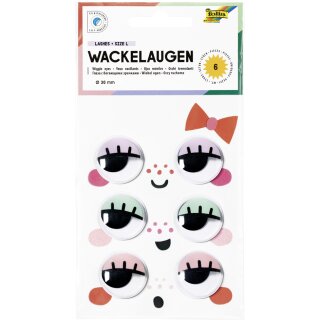 folia Wackelaugen LASHES Größe L selbstklebend 6 Stück