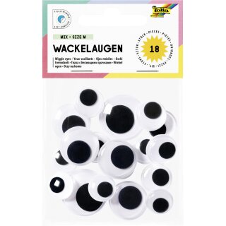 folia Wackelaugen-MIX Größe M selbstklebend 18 Stück