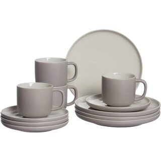 Ritzenhoff & Breker Kaffeeservice JASPER taupe 12-teilig aus Steinzeug