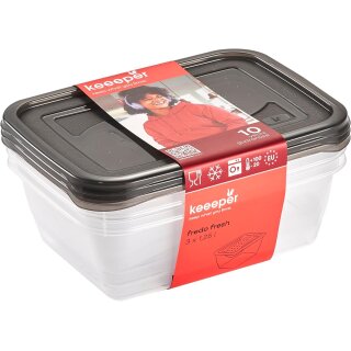 keeeper Frischhaltedose "fredo fresh" 3x 1,25 Liter eckig