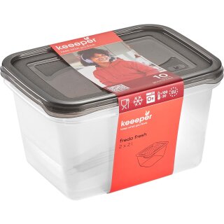 keeeper Frischhaltedose "fredo fresh" 2x 2,0 Liter eckig