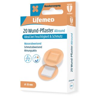 Lifemed Wund-Pflaster "Allround" rund hautfarben 20 Stück