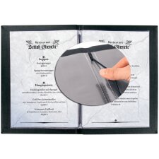 sigel Speisekarten-Mappe MENU DIN A4 schwarz 10er Box