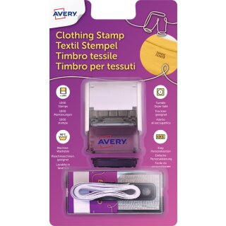 AVERY Textil-Stempel-Set 3-zeilig weiß