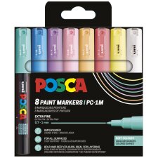 POSCA Pigmentmarker PC1MC softe Farben 8er Etui
