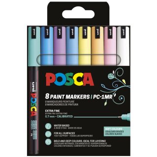 POSCA Pigmentmarker PC1MR softe Farben 8er Etui