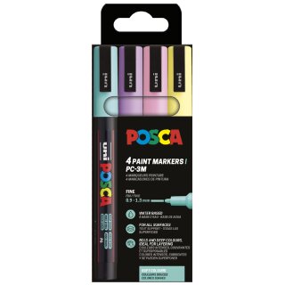 POSCA Pigmentmarker PC3M softe Farben 4er Etui
