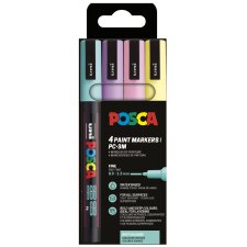 POSCA Pigmentmarker PC3M softe Farben 4er Etui