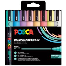 POSCA Pigmentmarker PC5M softe Farben 8er Etui