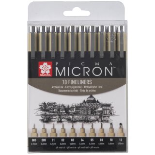 SAKURA Fineliner PIGMA MICRON 10er Etui schwarz