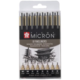 SAKURA Fineliner PIGMA MICRON 8er Etui schwarz