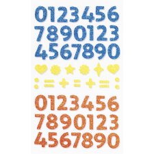folia Moosgummi Glitter-Sticker NUMBERS 112 Stück...