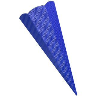 folia Schultüten-Zuschnitt 3D-Wellpappe 6-eckig blau 5 Stück