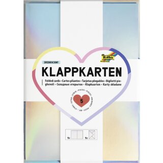 folia Klappkarten-Set 105 x 150 mm irisierend 5 Stück