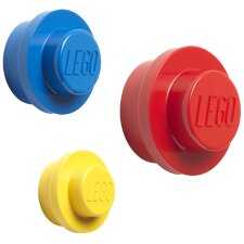 LEGO Garderobenhaken-Set WALL HANGER SET gelb/blau/rot