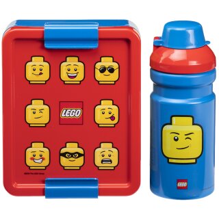 LEGO Trinkflasche + Brotdose LUNCH SET ICONIC rot/blau