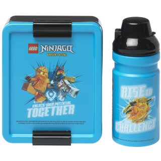 LEGO Trinkflasche + Brotdose LUNCH SET NINJAGO blau/schwarz