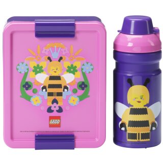 LEGO Trinkflasche + Brotdose LUNCH SET BEE lila