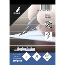 kangaro Notizblock DIN A6 liniert 100 Blatt
