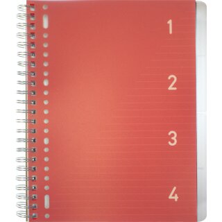 kangaro Collegeblock 4in1 DIN A4 100 Blatt liniert rot