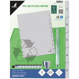 kangaro Karton-Register ECO Zahlen 1-5 DIN A4 5-teilig