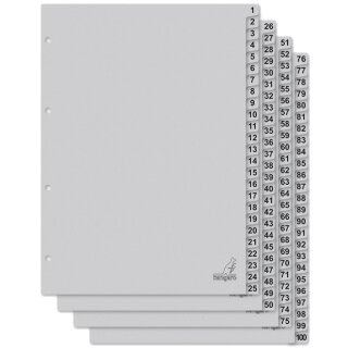 kangaro Karton-Register ECO Zahlen 1-100 DIN A4 100-teilig
