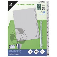 kangaro Karton-Register ECO A-Z DIN A4 20-teilig Buchstaben