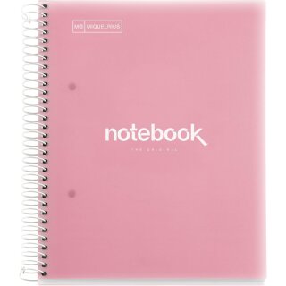 MIQUELRIUS Collegeblock "Notebook EMOTIONS" DIN A5 rosa kariert 120 Blatt