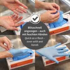 HYGOSTAR Nitril-Handschuh Rapid-On XL blau puderfrei 100 Stück