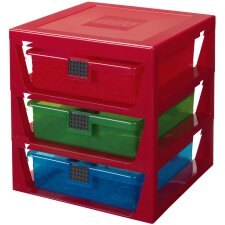 LEGO Schubladenbox 3-DRAWER STORAGE RACK 3 Schübe rot