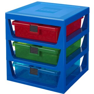 LEGO Schubladenbox 3-DRAWER STORAGE RACK 3 Schübe blau