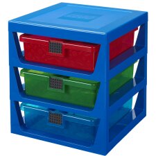 LEGO Schubladenbox 3-DRAWER STORAGE RACK 3 Schübe blau
