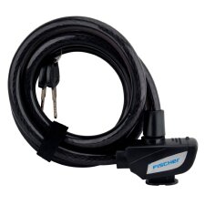 FISCHER Kabel-Fahrradschloss Länge: 1.800 mm schwarz
