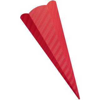 folia Schultüten-Zuschnitt 3D-Wellpappe 6-eckig rot 5 Stück