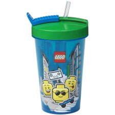 LEGO Trinkbecher mit Strohhalm ICONIC BOY 0,5 Liter