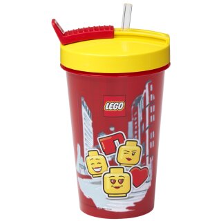 LEGO Trinkbecher mit Strohhalm ICONIC GIRL 0,5 Liter