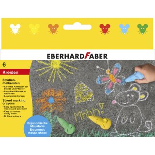 EBERHARD FABER Straßenmalkreide Maus 6er Kartonetui